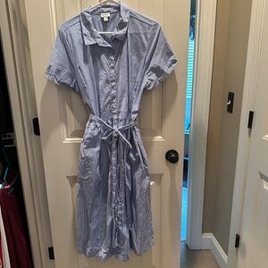 J.Crew Blue/White Striped Midi Dress